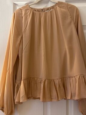 Abercrombie & Fitch Soft Beige Pleated Blouse